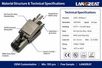 Cat8 STP Shielded RJ45 Toolless Field Termination Plug 40Gbps 2000MHz Paduan Seng Die Cast 50u Emas T568A T568B OEM