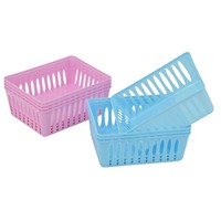 Boîte de rangement en plastique bon marché pour bureau, cuisine, jouets, panier, 2 pièces