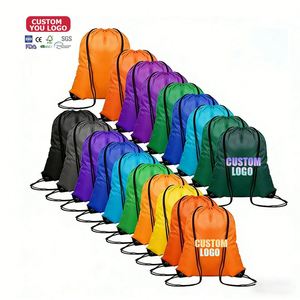 Custom Designed Recycled Polyester Foldable Reusable <b>Drawstring</b> <b>Backpack</b> Waterproof Large Capacity Shopping Bag Promotional - Product Image 1