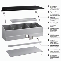 Boîte à outils en aluminium 5052 pour camionnette, avec séparateurs et plateau à outils, verrouillable, pour benne de pick-up