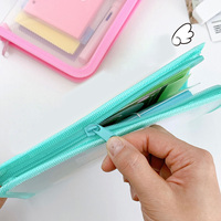 Sac de rangement A6 transparent en PP, organiseur de papeterie, de voyage, de petits objets, de collection, sac à stylos pour étudiants