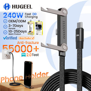 <span class=keywords><strong>Cable</strong></span> de Carga Rápida PD3.0 de 240W Tipo-C con Soporte Plegable para Teléfono, para Computadora Portátil, Tableta, <span class=keywords><strong>Cable</strong></span> de Datos USB2.0 Trenzado de Nailon - Product Image 1