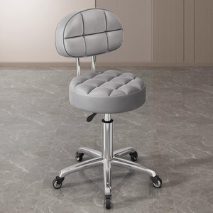Sillas de <span class=keywords><strong>Barber</strong></span>ía de Alta Gama Directo de Fábrica, Taburetes Modernos de Acero Inoxidable y Cuero Sintético con Altura Ajustable para Salones de Belleza - Product Image 6
