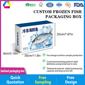Caja de Embalaje de Cartón Corrugado para Alimentos Congelados de Mariscos de Alta Gama, Diseño Personalizado, Reutilizable, Impermeable, Venta al por Mayor de Pescado y Camarones - Product Image 3
