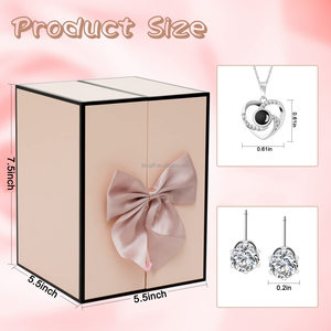 Boîte à bijoux personnalisée créative en forme de rose éternelle, fleur fraîche préservée, pour <span class=keywords><strong>maman</strong></span>, fête des mères, Saint-Valentin, mariage, inclut - Product Image 5