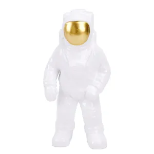 Redeco Custom Creative White Galaxy Astronaut Decor Gifts Crafts Astronaut Sculpture Ceramic Astronaut Ornament Home Decoration