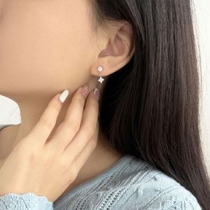 Dylam Charm Tiny Jewelry Women Rhodium 18K Gold Plated 925 Silver 5A Zirconia Four Leaf Clover <b>Stud</b> <b>Earrings</b> Jewelry <b>Earring</b> - Product Image 3