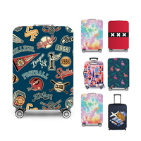 Housse de valise en tissu polyester épais, élastique, durable, écologique, résistante à l'eau et aux rayures pour bagages de voyage