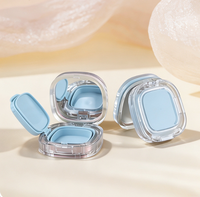 Vente en gros de boîtes compactes carrées à couvercle rabattable de 14 g, boîtes à maquillage en plastique avec miroirs, palettes de fards à paupières et blush