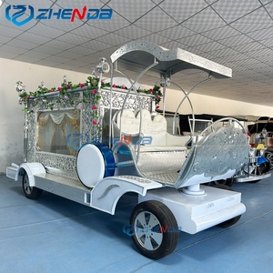 Horse Drawn Funeral Hearse/Carriage Silver Glass Covered Coffin Horse Carriage Luxury Silver Funeral Horse Drawn Carriage - Product Image 1