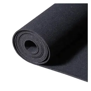 Rouleau en caoutchouc de plancher de gymnase de tapis d'industrie en caoutchouc de couleur noire pure antichoc