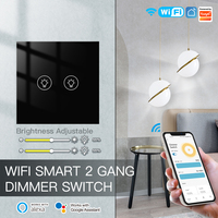 Interrupteur intelligent Tuya Zigbee noir Eu Chuyun 1/2/3/4 voies avec fil neutre