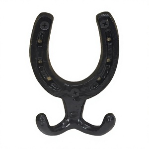 Horse Shoe <b>Coat</b> <b>Hook</b> Wall & Door Mount <b>Decorative</b> <b>Hook</b> With 2 Holder Horse Shoe Design Metal Wall <b>Hooks</b> Other Home Decor Items - Product Image 1