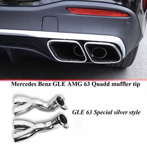 Tubos de escape de coche SYPES para <span class=keywords><strong>Mercedes</strong></span> Benz GLC <span class=keywords><strong>53</strong></span> GLE 350 450 GLS Upgrade <span class=keywords><strong>AMG</strong></span> 63 puntas de escape de acero inoxidable puntas de silenciador cuádruple - Product Image 4