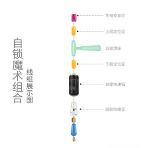 Kit de pêche Magic Beanless Combination avec flotteur auto-bloquant, échelle de taille, plomb rapide, perle d'arrêt en silicone et flotteur de rivière profil T - Product Image 1