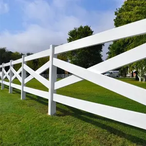 Top Quality TianJie PVC Ranch Fence White Paddock Assembly Vinyl Crossbuck Fencing