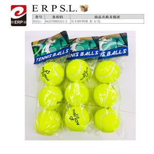 Pelotas de tenis, paquete de 3 unidades, 6 por caja, hechas en China, para práctica y entrenamiento - Product Image 1