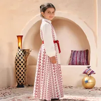 Robe longue à manches longues imprimée pour filles, style arabe turc, Dubaï, Moyen-Orient, robe pour enfants