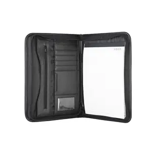 Portabel presentasi pemegang ritsleting File Folder hitam tas multifungsi casing Tablet tas portofolio kulit