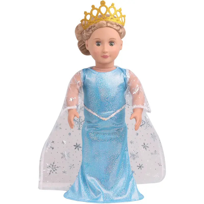 Fit 18 дюймов 43 см новые аксессуары для кукол синий и белый принцесса одежда для ребенка подарок на день рождения
