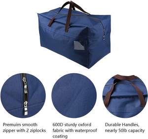 Large portable storage bag with <b>zipper</b> and foldable <b>heavy</b>-<b>duty</b> handbag - Product Image 3
