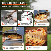 Four à pizza au propane moderne de qualité supérieure en acier inoxydable résistant aux hautes températures, facile à nettoyer, avec chariot – Portable pour l'extérieur