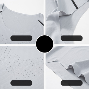 メンズ通気性メッシュ穴あきスポーツタンクトップ、ノースリーブデザイン、速乾性生地、ランニング、トレーニング、ジムワークアウト用 - Product Image 3