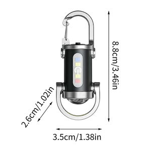 Piccolo portachiavi con luce portatile ricaricabile luce laterale portatile luce da lavoro campeggio emergenza escursioni portatile Mini torcia - Product Image 5