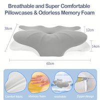Almohadas Ortopédicas Personalizadas Modernas, Cómodas, Elegantes y de Soporte para el Cuello, con Forma de Mariposa, Ecológicas, para Dormir, Viajar y Decorar el Hogar