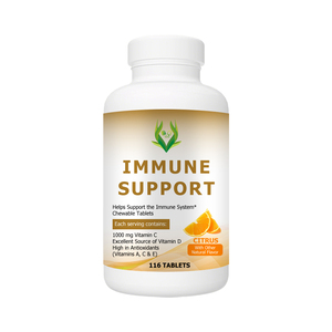 Private Label Immune Support Tablets Vitamin C D Antioxidants Vitamin A C E Chewable Tablets Support Immune System Citrus Flavor - Product Image 1