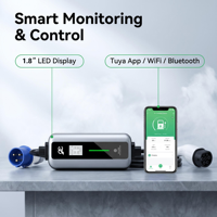 Stasiun Pengisian Daya Cepat EV Portabel 7KW Tahan Air IP65 Standar Eropa Tipe 2