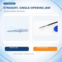 YYF SM1520 5mm 20cm Instrument de scellage vasculaire vétérinaire réutilisable pour chirurgie ouverte, à mâchoires droites à double ouverture