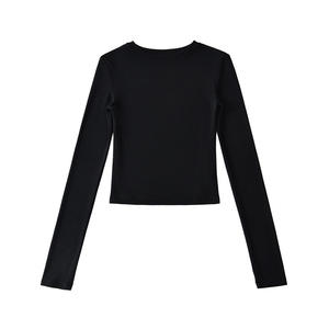 Camisetas de Rayón para <span class=keywords><strong>Mujer</strong></span>, Corte Ajustado, Estampadas, Manga Larga, Venta al Por Mayor, Camisetas Básicas Casuales - Product Image 3