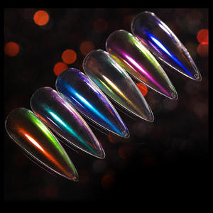 Ensemble de 6 couleurs, poudre liquide magique sirène pour nail art, illusion de miroir, glace transparente, aurore rose nude, <span class=keywords><strong>rouge</strong></span> net, certifié halal - Product Image 1