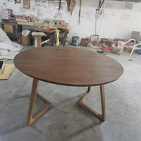 Table et chaises de salle à manger rondes en chêne massif de style nordique pour restaurant et hôtel, design moderne