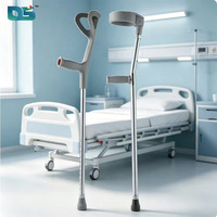 Équipement de réadaptation pas cher, canne médicale de réadaptation, béquille double réglable en alliage d'aluminium, béquilles de coude pour personnes handicapées