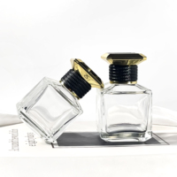 Flacon pulvérisateur rectangulaire transparent de luxe en verre pour huile d'olive, emballage cosmétique, flacon de parfum vide 30 ml