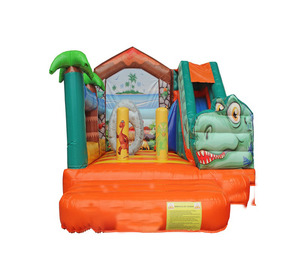 Combo Inflable con Tobogán para Niños, Brincolín Inflable para Exteriores, Castillo Inflable para Alquiler en Fiestas, Trampolín Inflable con Tobogán de <span class=keywords><strong>Dinosaurio</strong></span> - Product Image 1
