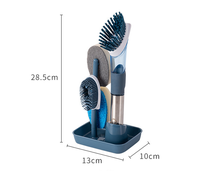 Pot huileux de cuisine, éponge de lavage, distribution de savon, brosse à vaisselle, contrôle du savon, brosse de nettoyage de cuisine