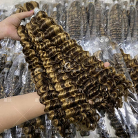 Cheveux vietnamiens Deep Wave en vrac, 100% cheveux humains vierges, colorés, pour tresses bohèmes, tissage de cheveux, double trame, 100g, vente en gros, permanente