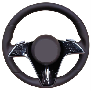 Modification et amélioration du volant en cuir noir et marron pour Mercedes Benz E W213 <span class=keywords><strong>GLE</strong></span> W167 S W221 W222 W223 C GLC CLS sport - Product Image 6
