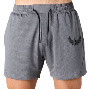 Shorts de sport gris pour homme en mesh respirant, légers, avec poches, pour la course et l'entraînement - Product Image 3