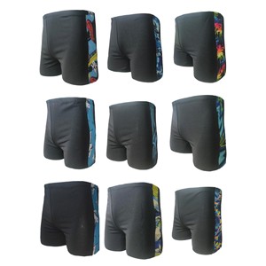 Men's Swim <b>Trunks</b> Color Blocked <b>Black</b> Plus Size Swimming Water Sports Knitted Fabric Adult Wear - Product Image 1