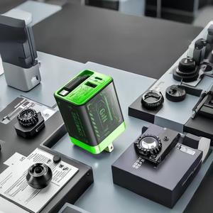 Chargeur GaN <span class=keywords><strong>67W</strong></span> pour téléphones mobiles Compatible avec pour <span class=keywords><strong>Apple</strong></span> et Huawei Tête A + C avec câble rétractable Chargeur GaN multi-ports - Product Image 4