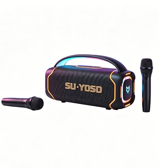 140W High Power Karaoke Speaker YS-801 Dual UHF Wireless Microphone 12000mAh Battery RGB Light Reverb/DSP for Family Outdoor KTV