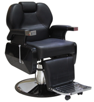 Fauteuil de barbier noir de luxe avec pompe à liquide, mobilier de salon de coiffure pour homme