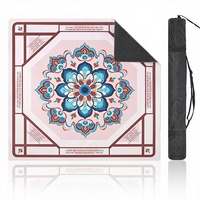 Tapis de mahjong américain classique |   Jeu de cartes Mahjong, Poker, Domino, avec surface antidérapante et réduction du bruit |   Design de fleurs célestes