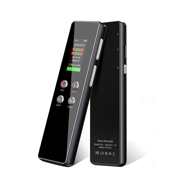 64GB Metal Case 0.96'' Screen Digital Hidden Voice Recorder for Lectures Meetings