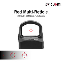Lunette de visée reflex 1X24mm Motion Awake Open avec point rouge multi-réticules et 10 niveaux de luminosité