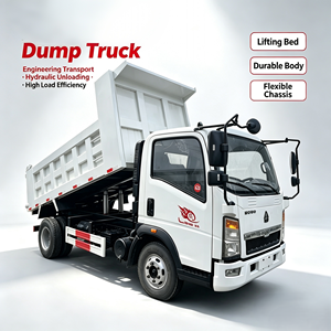 Camion benne léger d'occasion Sinotruk HOWO 4x2, 6 roues, 5-10 tonnes, pour travaux de construction, en stock, haute qualité - Product Image 1